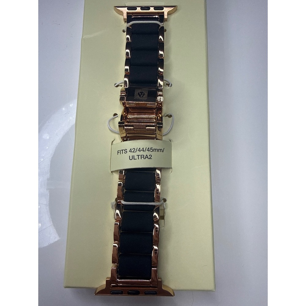 Anne Klein Apple Watch Band Rose Gold Black Links 42/44/45mm Ultra2